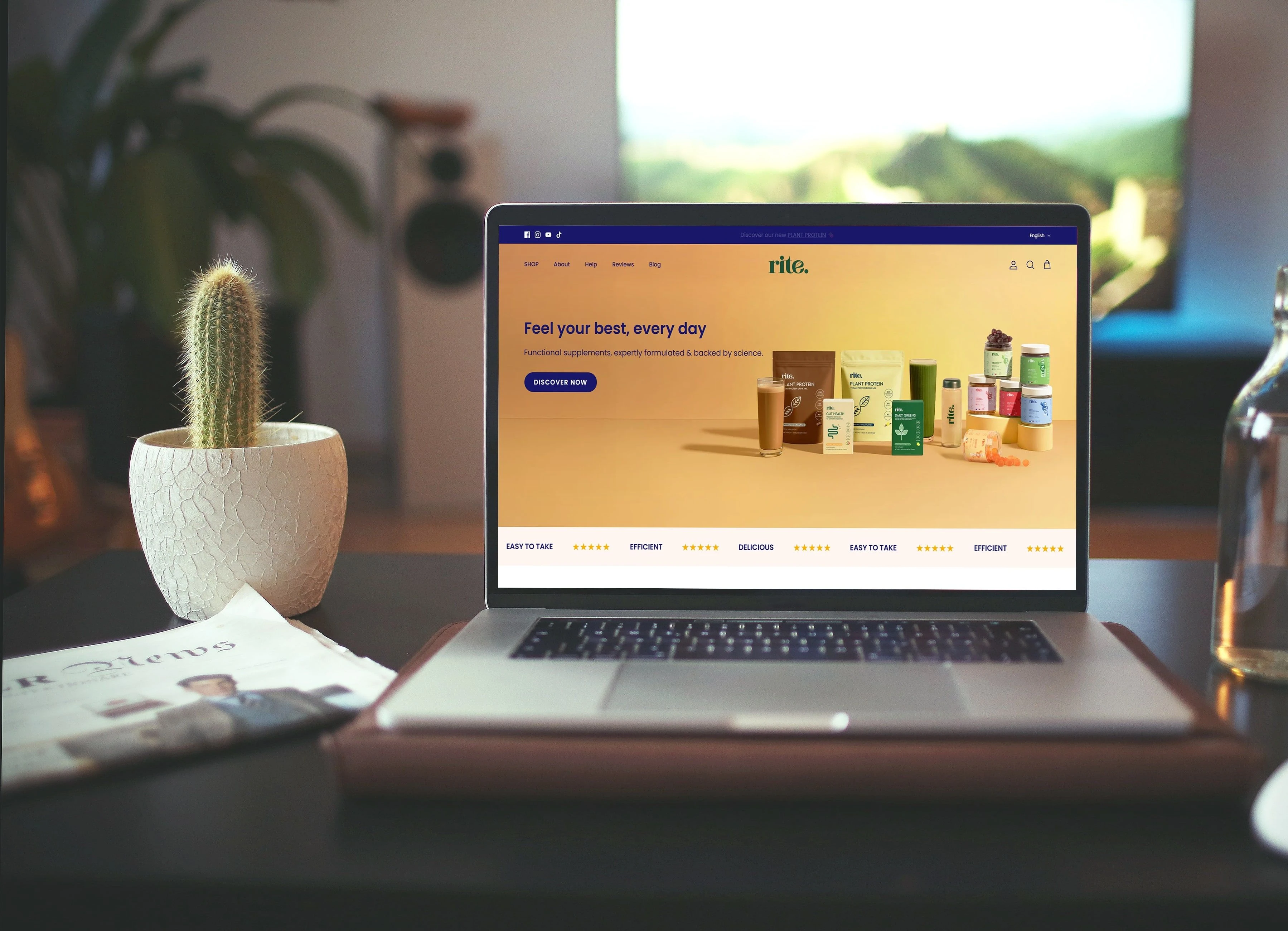 Rite Gummies product packaging mockup – front view of gummy supplement bottle